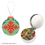 Full Color Ornament Tin With Candy - 1913 WHT Starbursts Colorbrite Full Color Ornament Tin With Candy - 1913 WHT Starbursts Colorbrite