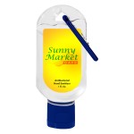 1 Oz. Hand Sanitizer With Carabiner - 9029 TRNBLU White Blank 1 Oz. Hand Sanitizer With Carabiner - 9029 TRNBLU White Blank