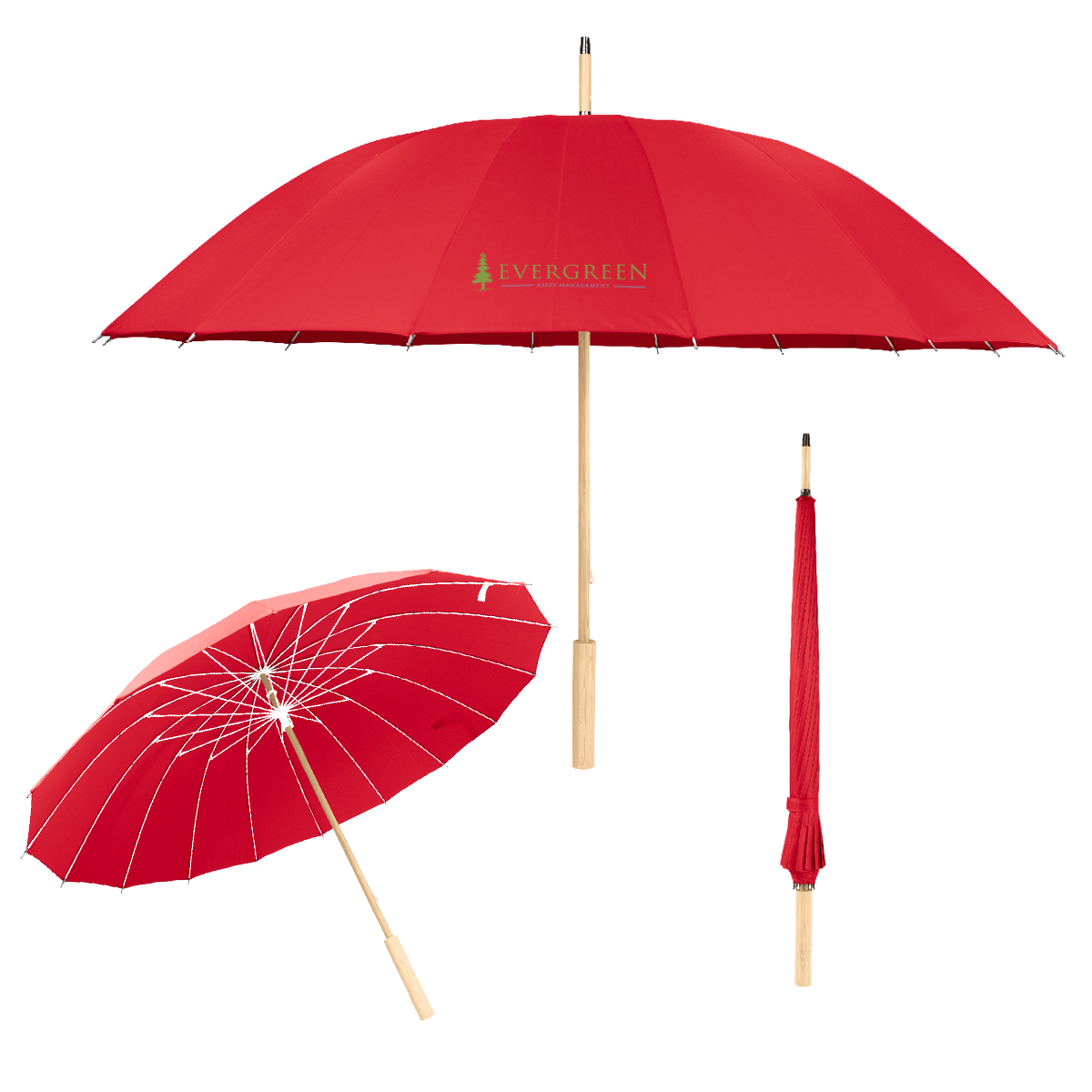 46" Arc Umbrella With 100% Rpet Canopy & Bamboo Handle 1