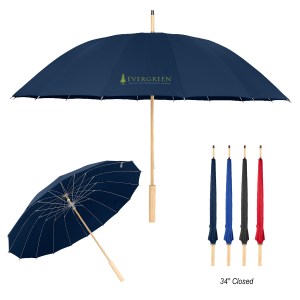 46" Arc Umbrella With 100% Rpet Canopy & Bamboo Handle 1 46" Arc Umbrella With 100% Rpet Canopy & Bamboo Handle 1