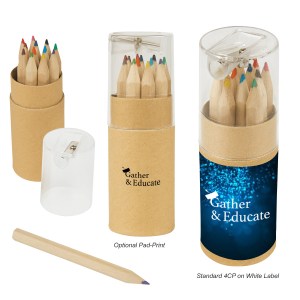 12-piece Colored Pencil Set In Tube With Sharpener 1 12-piece Colored Pencil Set In Tube With Sharpener 1