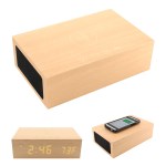 Bluesequoia Alarm Clock With Qi Charging Station And Wireless Speaker - 2888 LTEBRNWOOD Bluesequoia Alarm Clock With Qi Charging Station And Wireless Speaker - 2888 LTEBRNWOOD