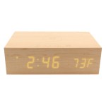 Bluesequoia Alarm Clock With Qi Charging Station And Wireless Speaker - 2888 LTEBRNWOOD Front Bluesequoia Alarm Clock With Qi Charging Station And Wireless Speaker - 2888 LTEBRNWOOD Front