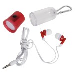 Earbuds With Flashlight Case - 2464 TRNRED Inset 2 Earbuds With Flashlight Case - 2464 TRNRED Inset 2