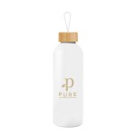 25 Oz. Blaire Recycled Aluminum Bottle With Bamboo Lid And Carry Handle - 50251 WHT Silkscreen 25 Oz. Blaire Recycled Aluminum Bottle With Bamboo Lid And Carry Handle - 50251 WHT Silkscreen