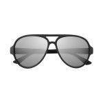 Rubberized Recycled Frame Aviator Sunglasses - 8299 BLKSIL Front Rubberized Recycled Frame Aviator Sunglasses - 8299 BLKSIL Front