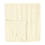 Cable Knit Rpet Chenille Blanket - 8083 CRM Folded Cable Knit Rpet Chenille Blanket - 8083 CRM Folded