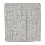 Cable Knit Rpet Chenille Blanket - 8083 GRA Folded Cable Knit Rpet Chenille Blanket - 8083 GRA Folded