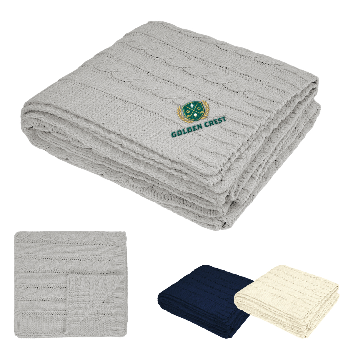 Cable Knit Rpet Chenille Blanket 1