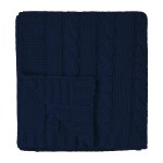 Cable Knit Rpet Chenille Blanket - 8083 NAV Folded Cable Knit Rpet Chenille Blanket - 8083 NAV Folded