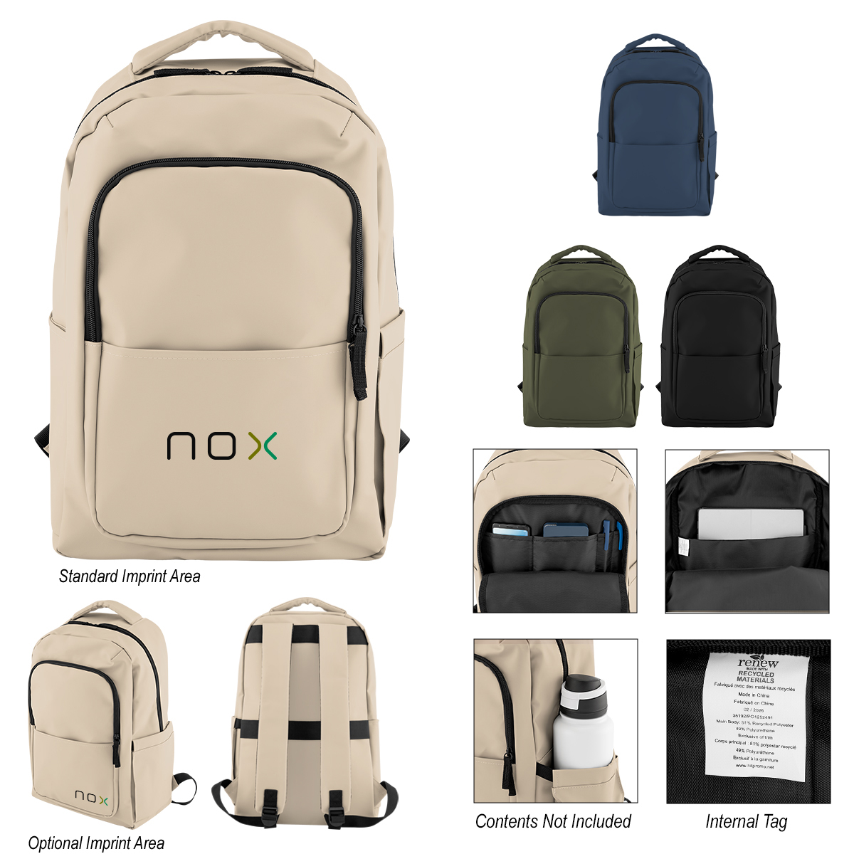 Hudson Leatherette Laptop Backpack 1