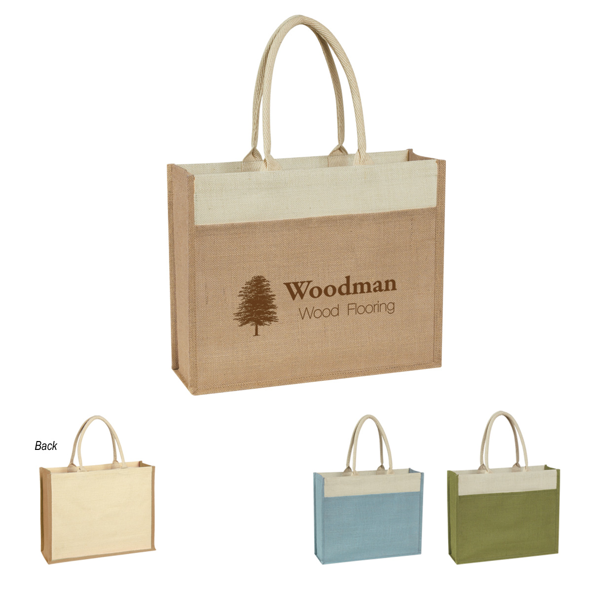 Jute Tote Bag With Front Pocket 1