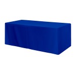 Fitted Poly/cotton 3-sided Table Cover - Fits 8' Standard Table - 0XTFT38 white Fitted Poly/cotton 3-sided Table Cover - Fits 8' Standard Table - 0XTFT38 white