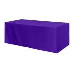 Fitted Poly/cotton 3-sided Table Cover - Fits 8' Standard Table - 0XTFT38 grey Fitted Poly/cotton 3-sided Table Cover - Fits 8' Standard Table - 0XTFT38 grey