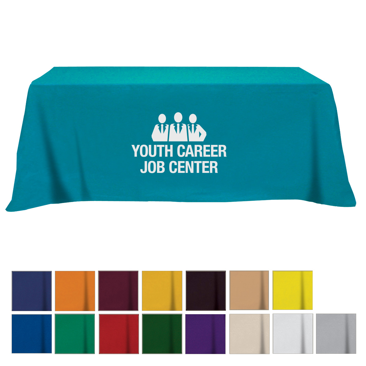 Flat Poly/cotton 4-sided Table Cover - Fits 8' Standard Table 1
