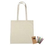 100% Cotton Coloring Tote Bag With Crayons - 3920 NAT Silkscreen 100% Cotton Coloring Tote Bag With Crayons - 3920 NAT Silkscreen