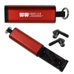 Tech Support True Wireless Earbuds & Phone Stand - 95191 RED Silkscreen Tech Support True Wireless Earbuds & Phone Stand - 95191 RED Silkscreen