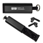 Tech Support True Wireless Earbuds & Phone Stand - 95191 BLK Silkscreen Tech Support True Wireless Earbuds & Phone Stand - 95191 BLK Silkscreen