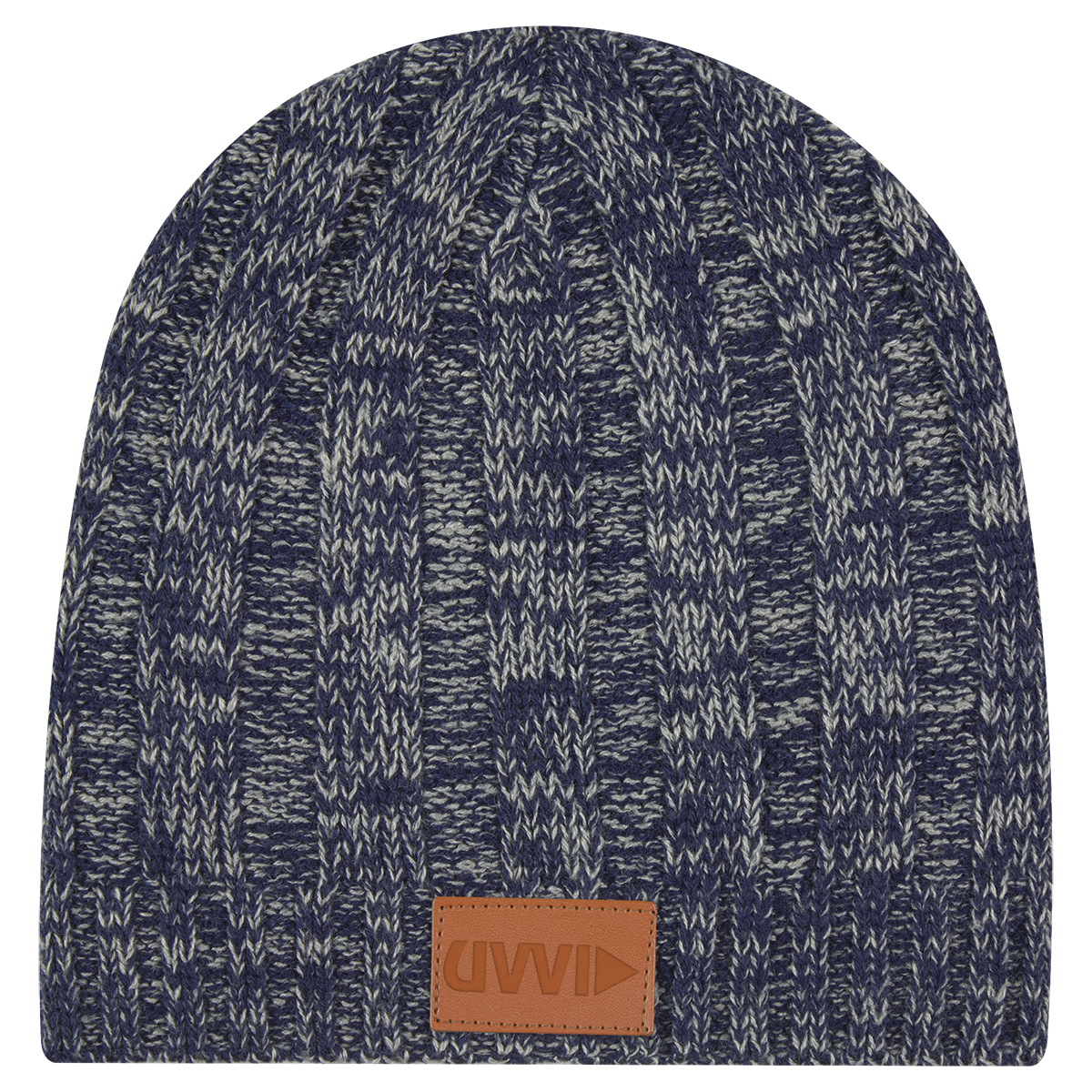 Knit Beanie With Leather Tag 1