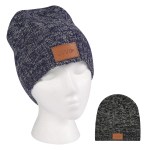 Knit Beanie With Leather Tag 1 Knit Beanie With Leather Tag 1