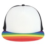 Rainbow Trucker Cap - 1082 RAINWHT Straight Rainbow Trucker Cap - 1082 RAINWHT Straight