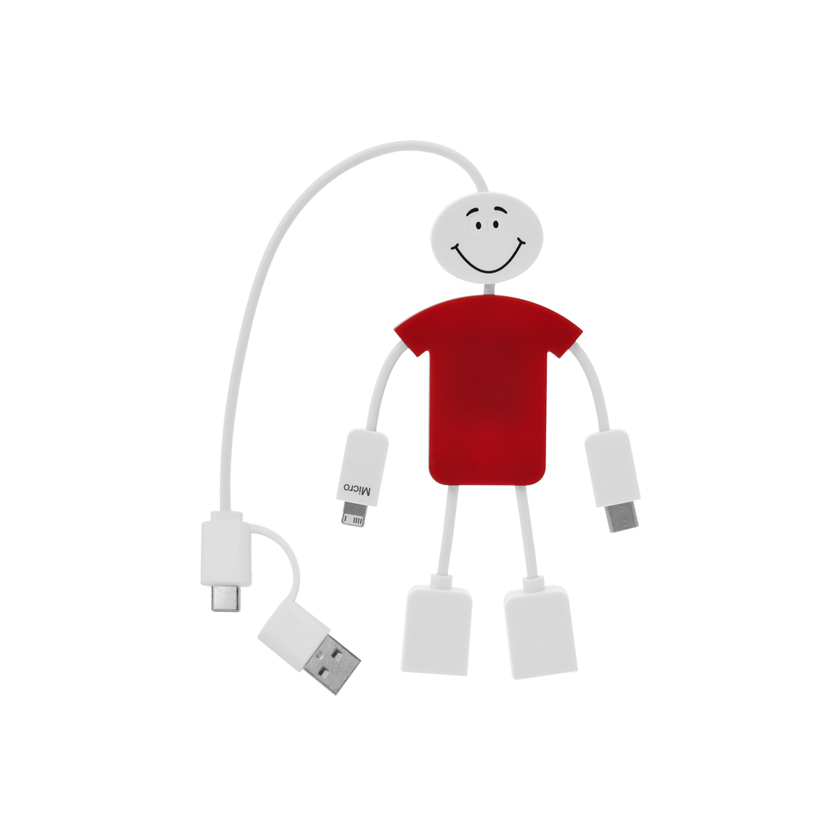 Techmate 3-in-1 Charging Cable & Usb Hub 2.0 1
