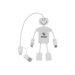Techmate 3-in-1 Charging Cable & Usb Hub 2.0 - 22494 WHT Padprint Techmate 3-in-1 Charging Cable & Usb Hub 2.0 - 22494 WHT Padprint