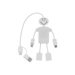 Techmate 3-in-1 Charging Cable & Usb Hub 2.0 - 22494 WHT Techmate 3-in-1 Charging Cable & Usb Hub 2.0 - 22494 WHT