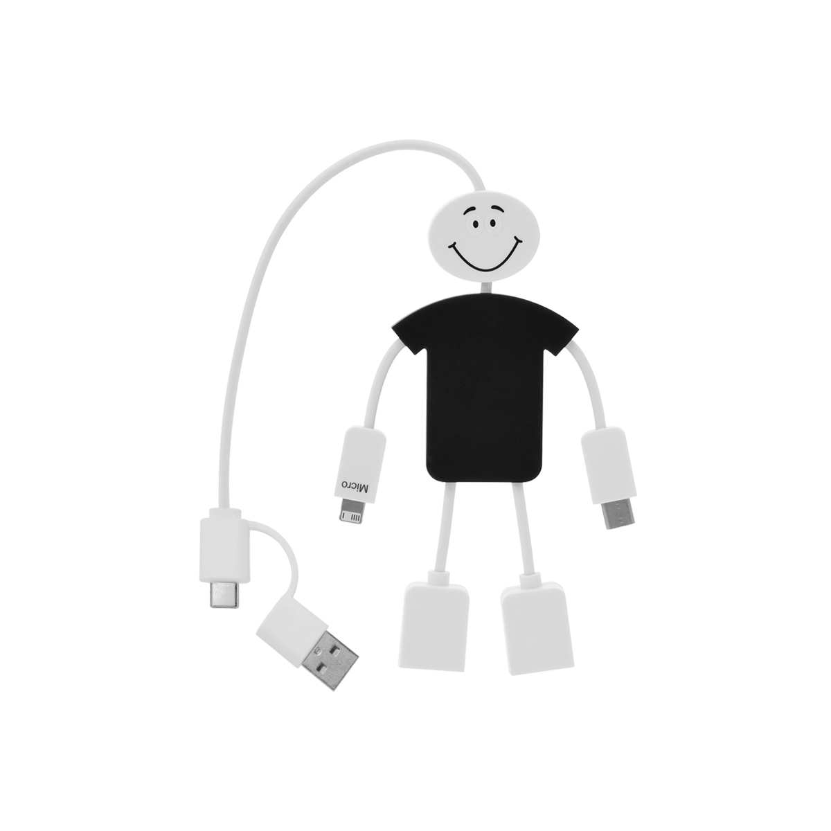 Techmate 3-in-1 Charging Cable & Usb Hub 2.0 1