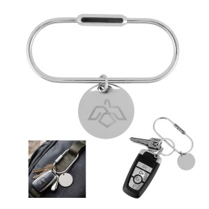 Screw Lock Key Ring With Round Charm 1 Screw Lock Key Ring With Round Charm 1