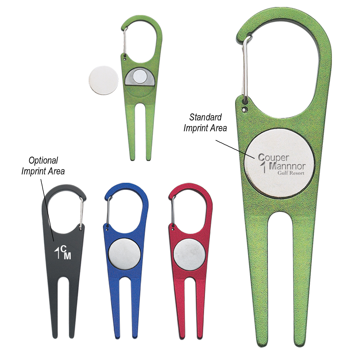 Aluminum Divot Tool With Ball Marker 1