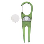 Aluminum Divot Tool With Ball Marker - 7267 GRN Inset Aluminum Divot Tool With Ball Marker - 7267 GRN Inset