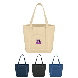 Small Cotton Canvas Yacht Tote Bag With Tackle Twill Patch 1 Small Cotton Canvas Yacht Tote Bag With Tackle Twill Patch 1