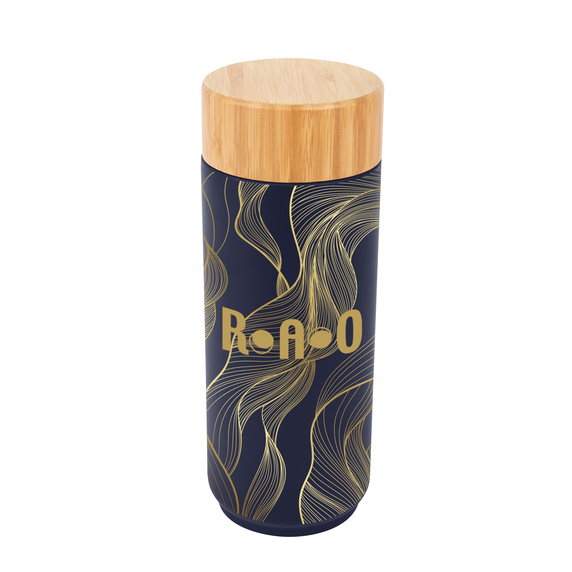 16 Oz. Full Color Stainless Steel Lexington Bottle With Bamboo Lid 1