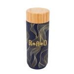 16 Oz. Full Color Stainless Steel Lexington Bottle With Bamboo Lid - 550145 SIL Megabrite 16 Oz. Full Color Stainless Steel Lexington Bottle With Bamboo Lid - 550145 SIL Megabrite