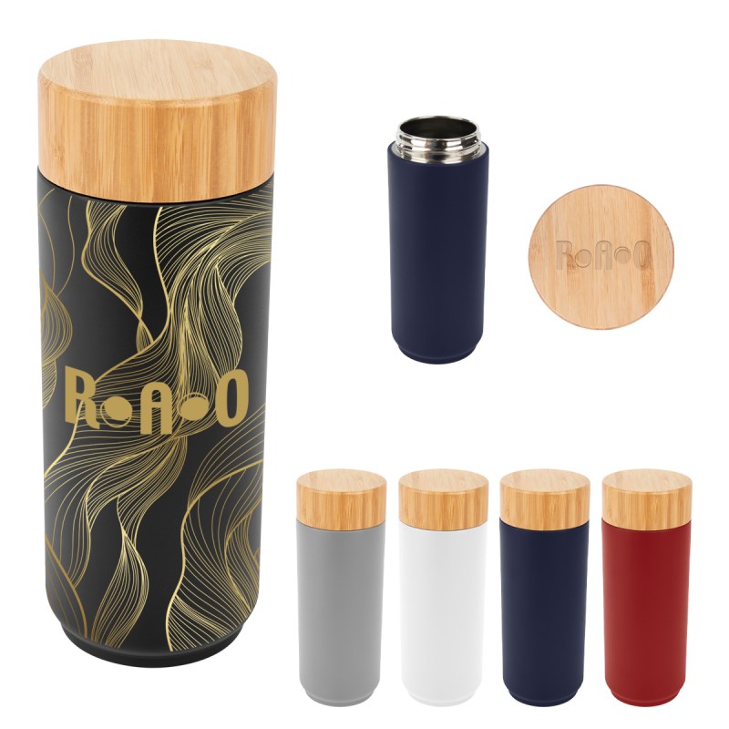 16 Oz. Full Color Stainless Steel Lexington Bottle With Bamboo Lid 1 16 Oz. Full Color Stainless Steel Lexington Bottle With Bamboo Lid 1