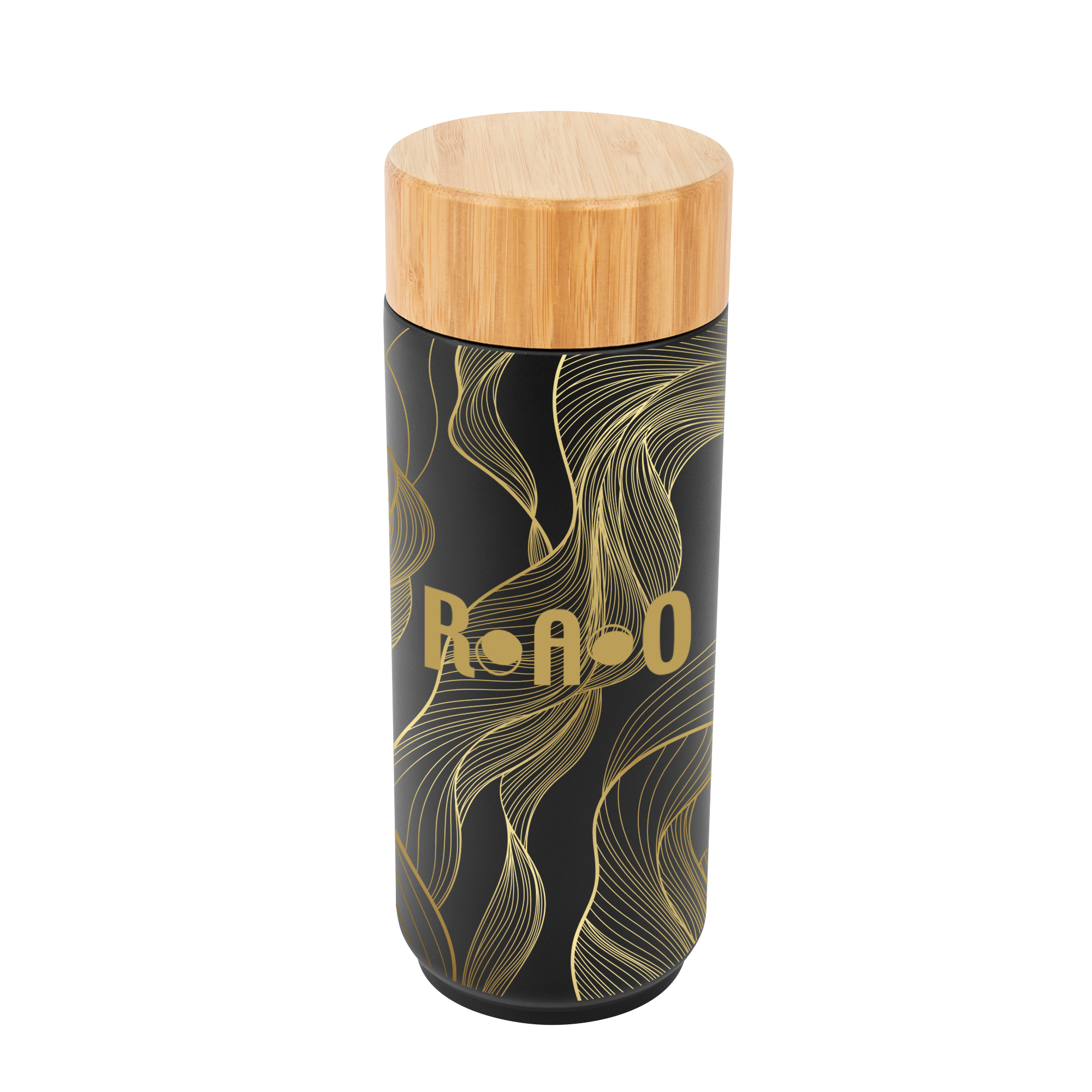 16 Oz. Full Color Stainless Steel Lexington Bottle With Bamboo Lid 1