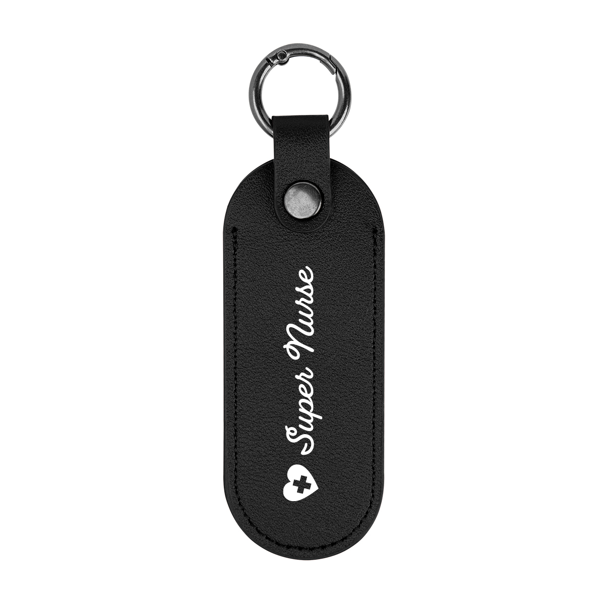 Bates Leatherette Key Tag With Carabiner 1