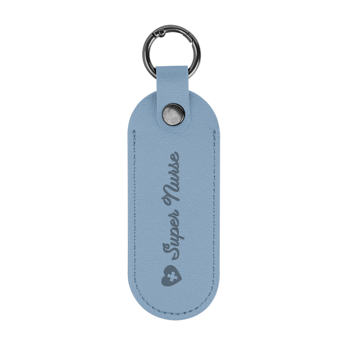 Bates Leatherette Key Tag With Carabiner 1