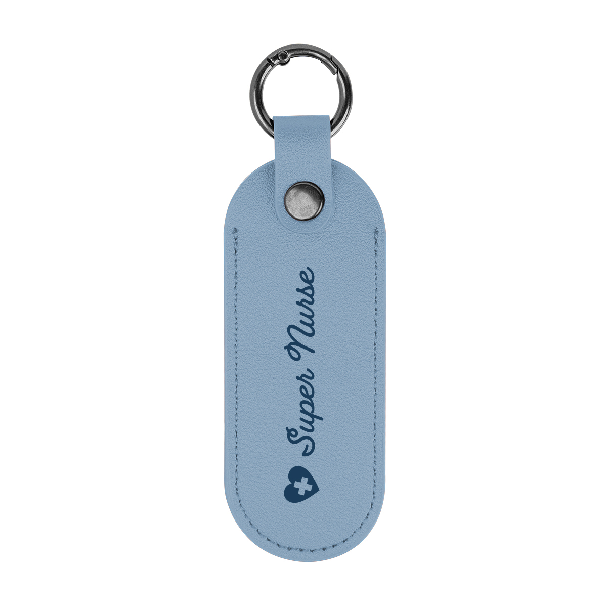 Bates Leatherette Key Tag With Carabiner 1