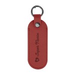 Bates Leatherette Key Tag With Carabiner - 20135 BUR Deboss Bates Leatherette Key Tag With Carabiner - 20135 BUR Deboss