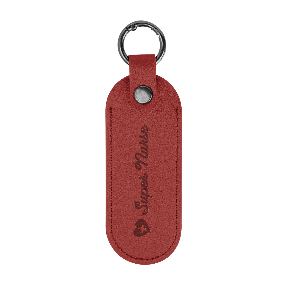 Bates Leatherette Key Tag With Carabiner 1