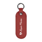 Bates Leatherette Key Tag With Carabiner - 20135 BUR Silkscreen Bates Leatherette Key Tag With Carabiner - 20135 BUR Silkscreen