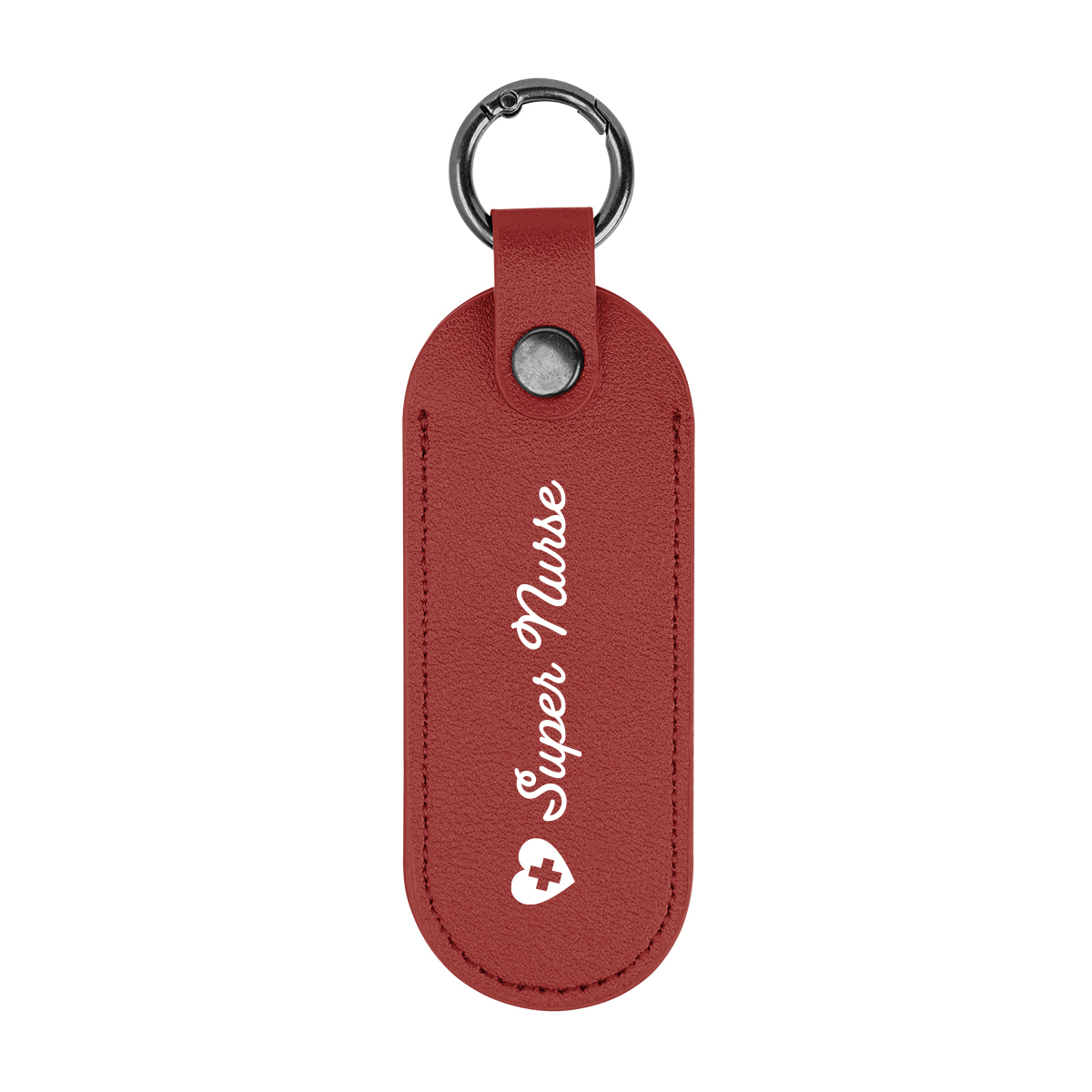 Bates Leatherette Key Tag With Carabiner 1