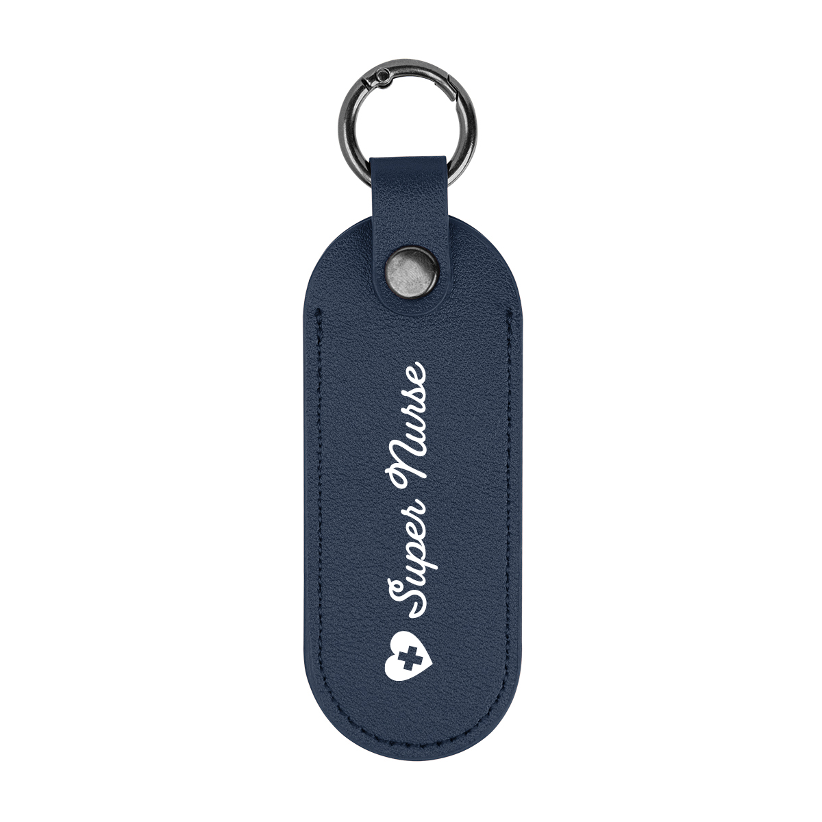 Bates Leatherette Key Tag With Carabiner 1