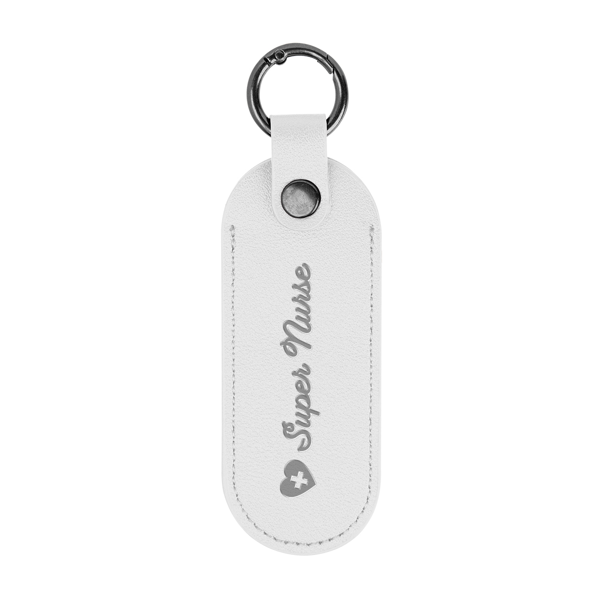 Bates Leatherette Key Tag With Carabiner 1
