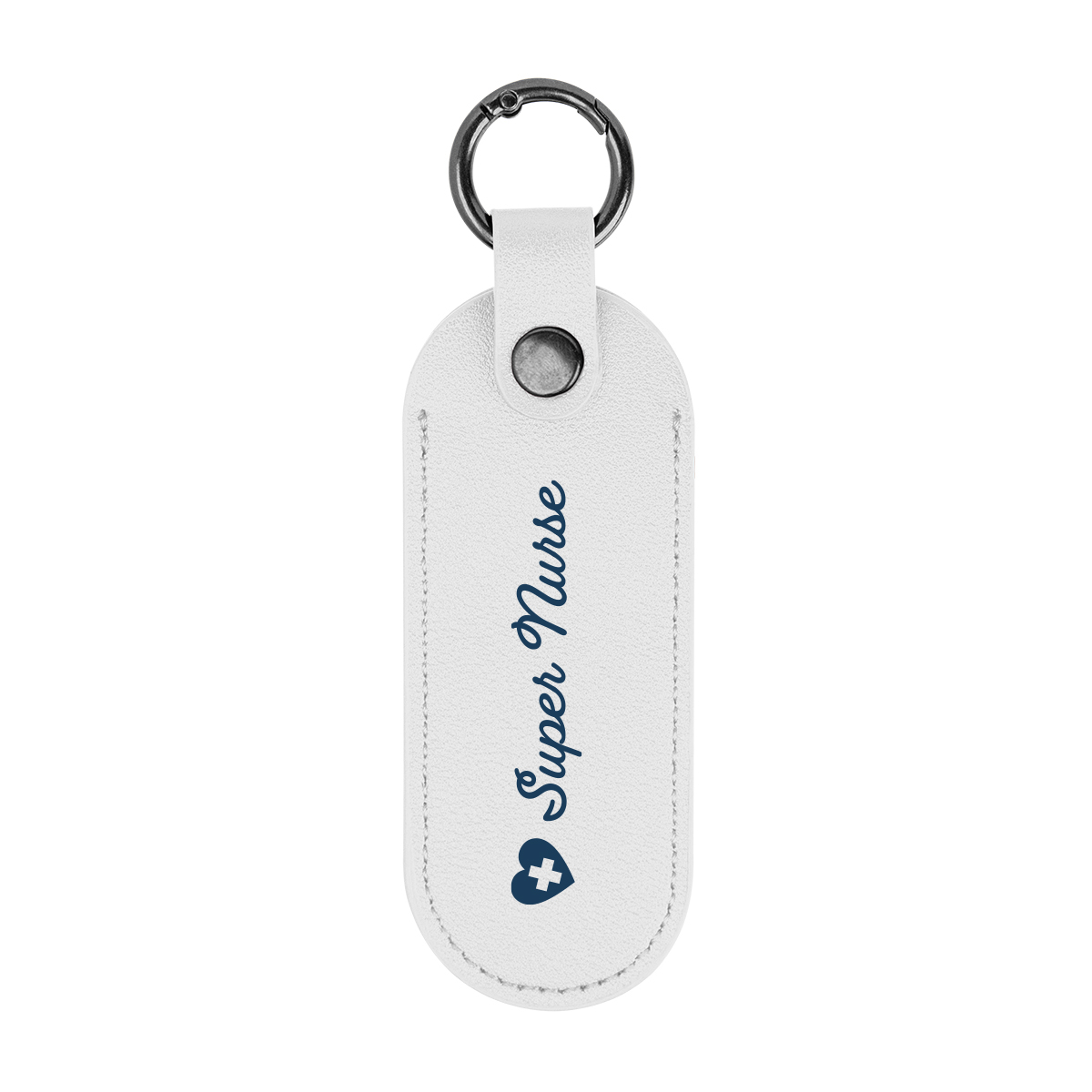 Bates Leatherette Key Tag With Carabiner 1