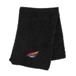 Fuzzy Rpet Scarf - 15113 BLK Embroidery Fuzzy Rpet Scarf - 15113 BLK Embroidery