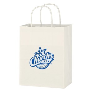 Kraft Paper White Shopping Bag - 8" X 10-1/4" 1 Kraft Paper White Shopping Bag - 8" X 10-1/4" 1