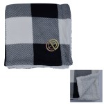 Buffalo Plaid Sherpa Blanket - 8031 WHTBLK Lifestyle Embroidery Buffalo Plaid Sherpa Blanket - 8031 WHTBLK Lifestyle Embroidery